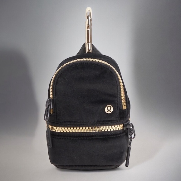 City Adventurer Backpack ***Nano Black Plush Velour Gold Hardware New with Tags - Picture 1 of 10